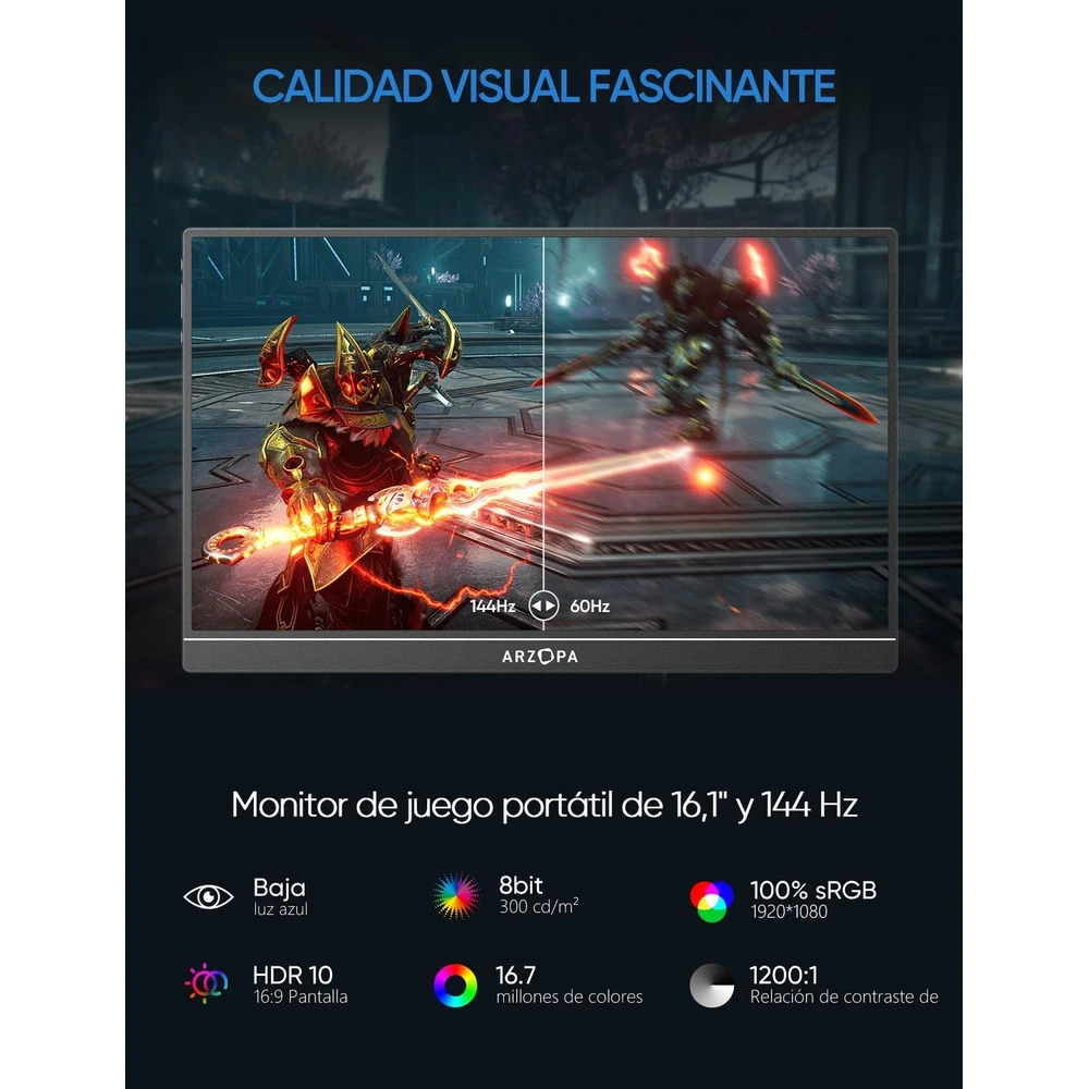 ARZOPA Monitor en detalle