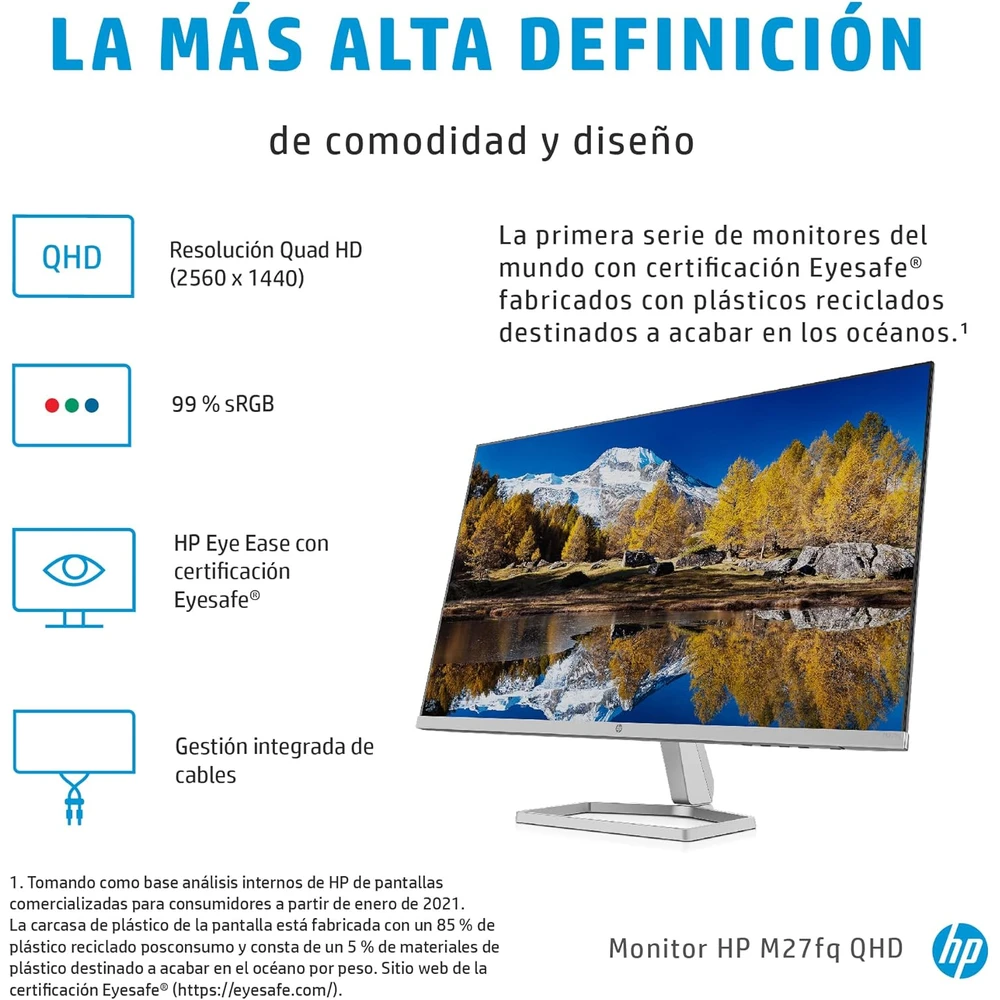 HP M27fq Monitor en detalle