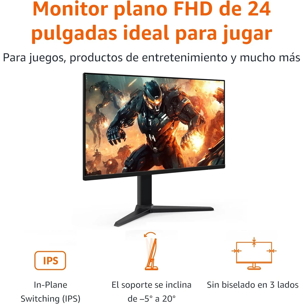 Amazon Basics Monitor Juegos FHD 24 pulgadas en detalle